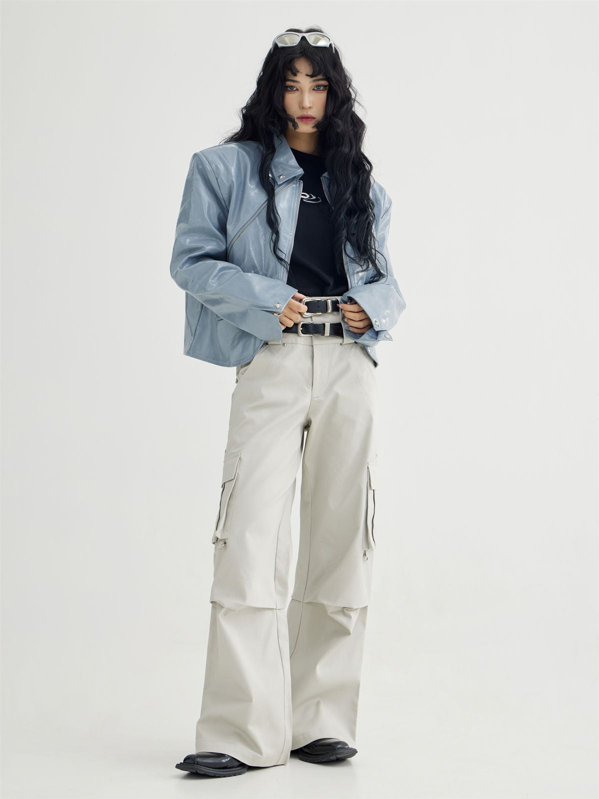 Unisex Casual Wide Flare Cargo-Pants