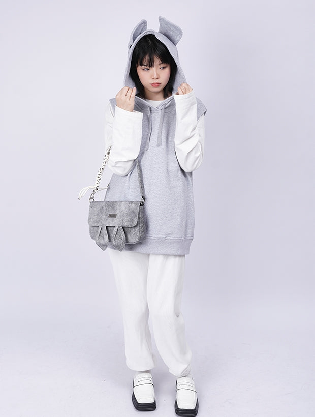 Rabbit-ear Square Flap Shoulder-Bag