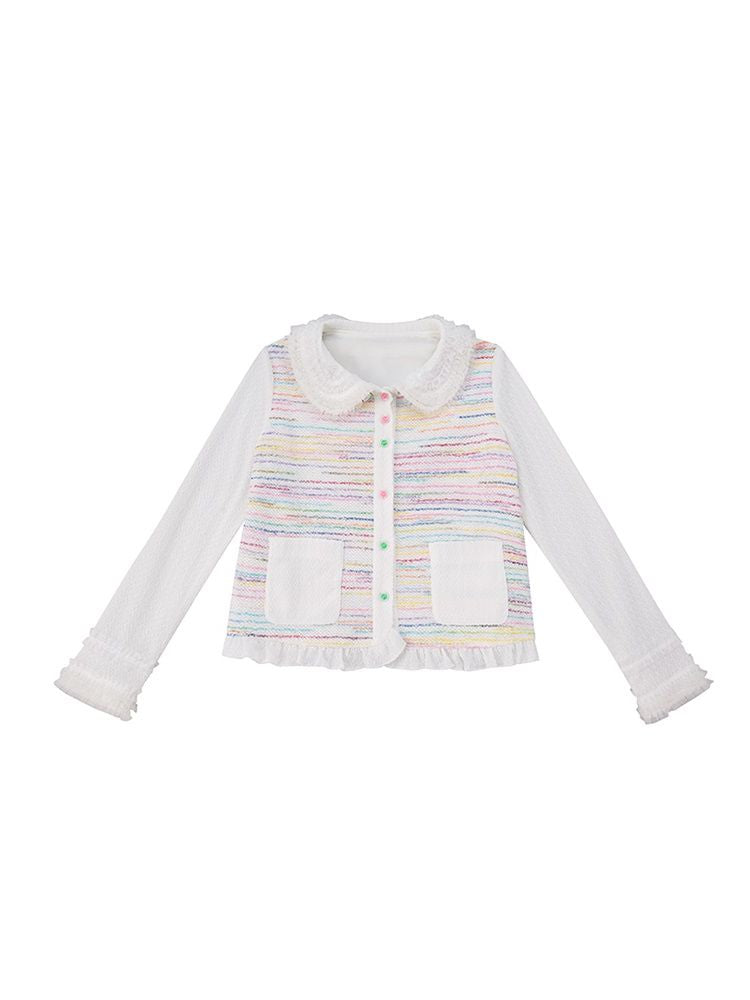 Tops pastel en tricot en dentelle Rainbow Frill