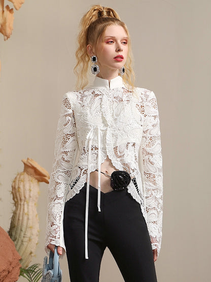 Lace Classic Sheer Femineine Blouse