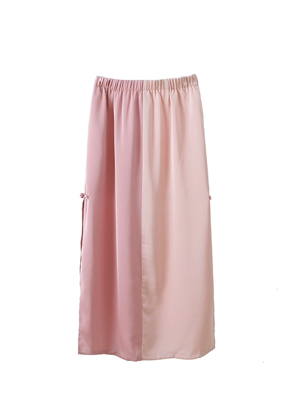 Bi-color Nichi Slit Long-Skirt