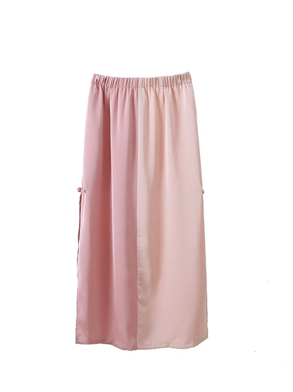 Bi-Color Nichi Slit Long-Skirt