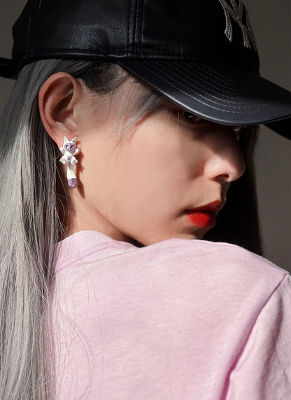 Animal Nichi Fox Rabbit Pierced Earrings