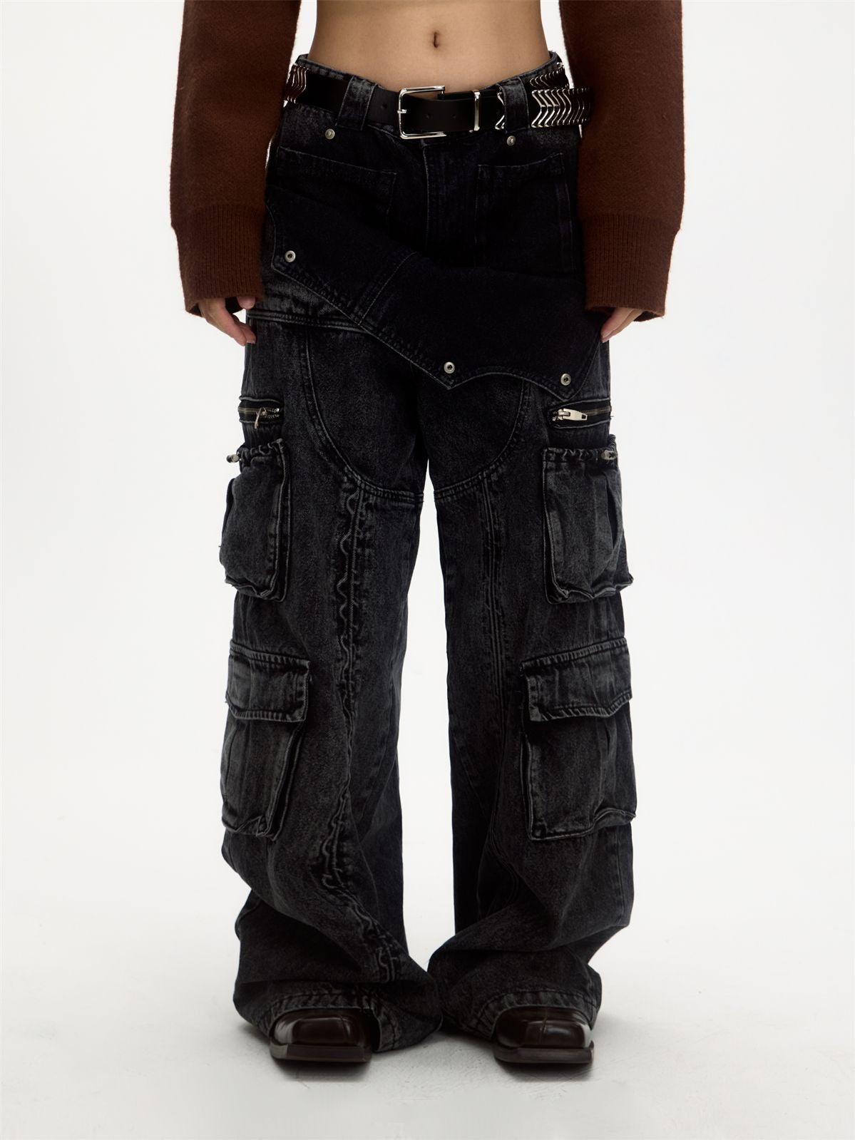 Zipper And Removable Pockets Work Jeans – ARCANA ARCHIVE
