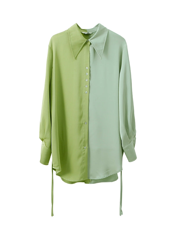 Bi-Color Nichi Triangle-Collar Shirt – ARCANA ARCHIVE