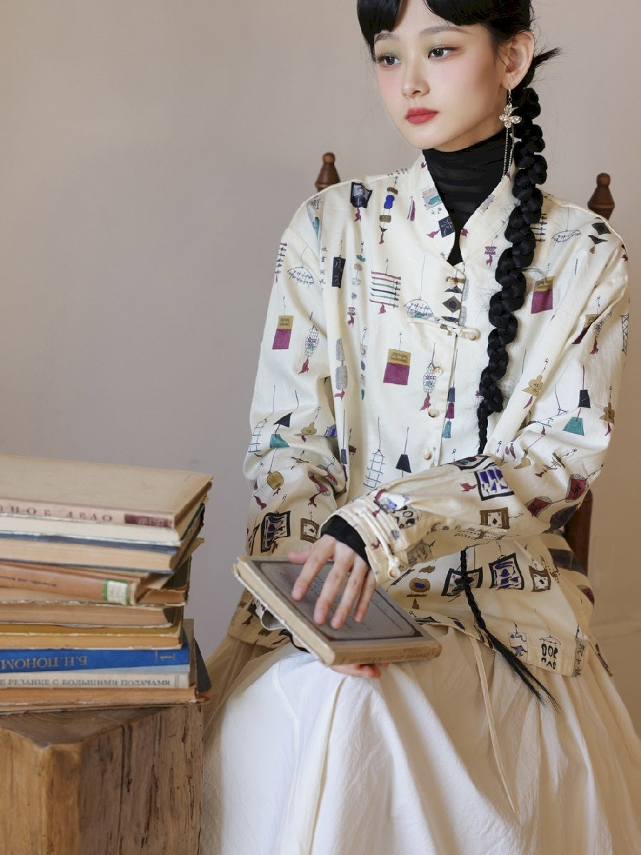 Retro Modern Cute Mao-Collar Shirt