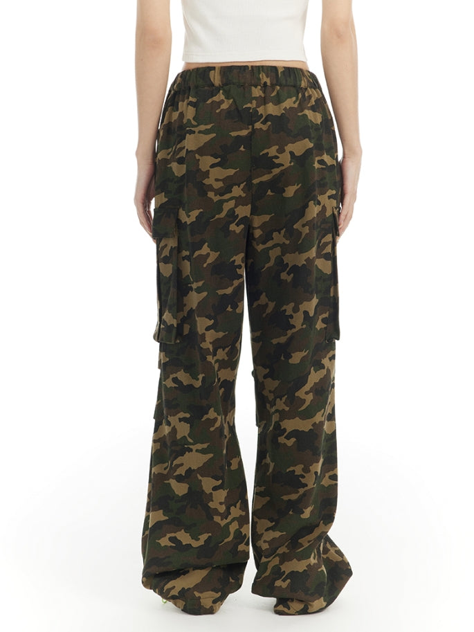 CAMOUFLAGE WILD STRAIGHT CASUAL LOOSE PANTS