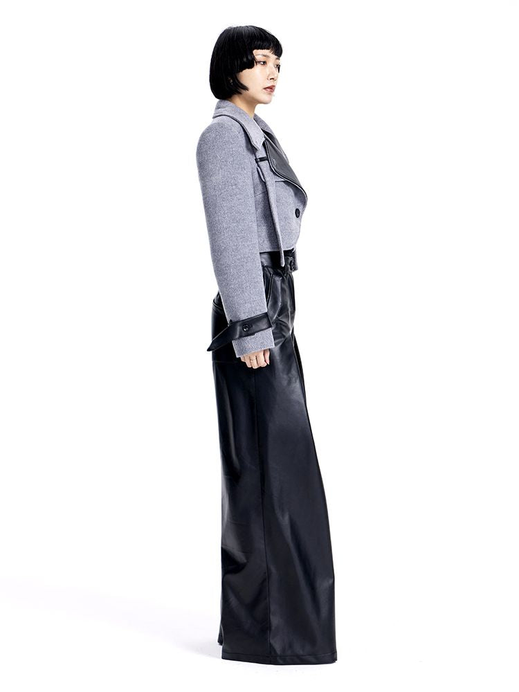 Leather Flare Cool Wide-Pants