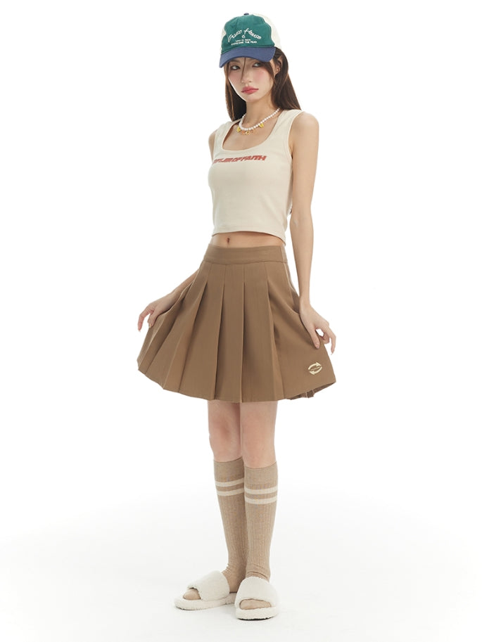 Plearts Flare Short Casual Skirt