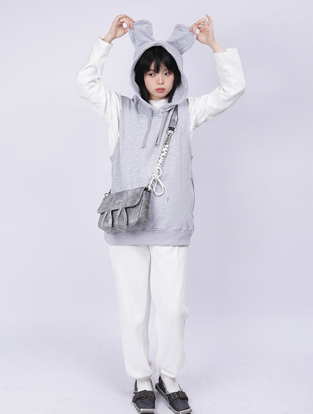 Rabbit-ear Square Flap Shoulder-Bag