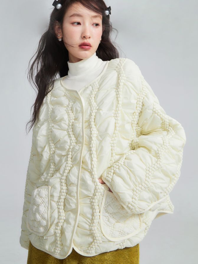 Puffy QUILTING CUTE CHIC NICHI DOWN-JACKET