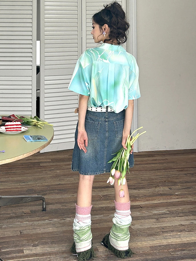 Paint Casual Oversize VIVID MUSHROOM SHIRT