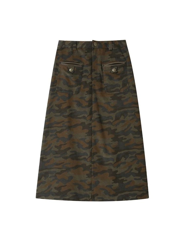 Camouflage Flare Casual Long-Rebkirt