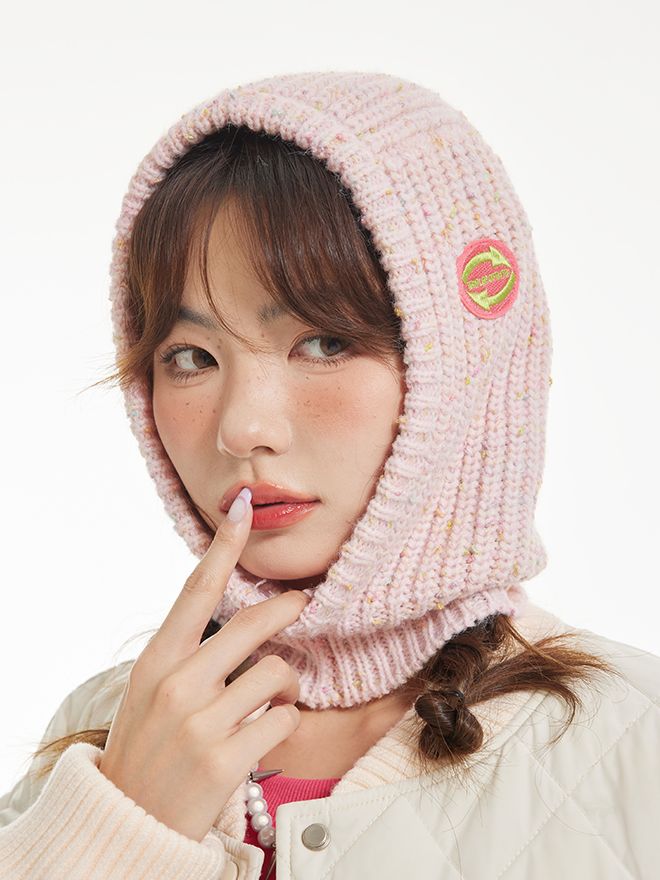 Knit Mix-color Balaclava-Cap