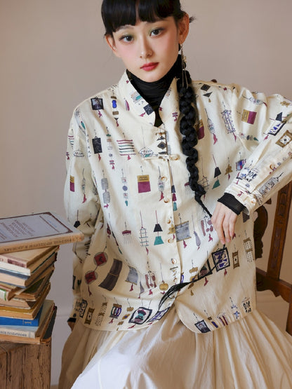 Retro Modern Cute Mao-Collar Shirt