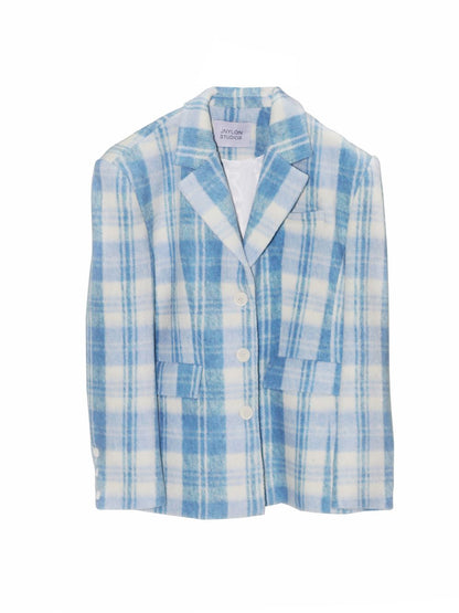 Checked Retro Wool Refreshing Short-COAT