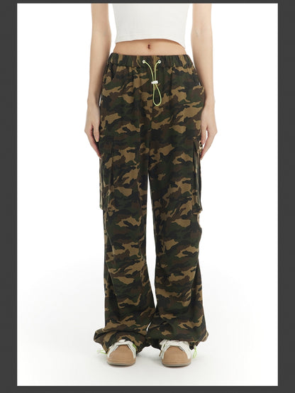 Camouflage Casual Gaudy Side-Pocket Pants