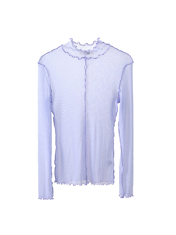 Sheer Mellow Frill-neck Cutsew