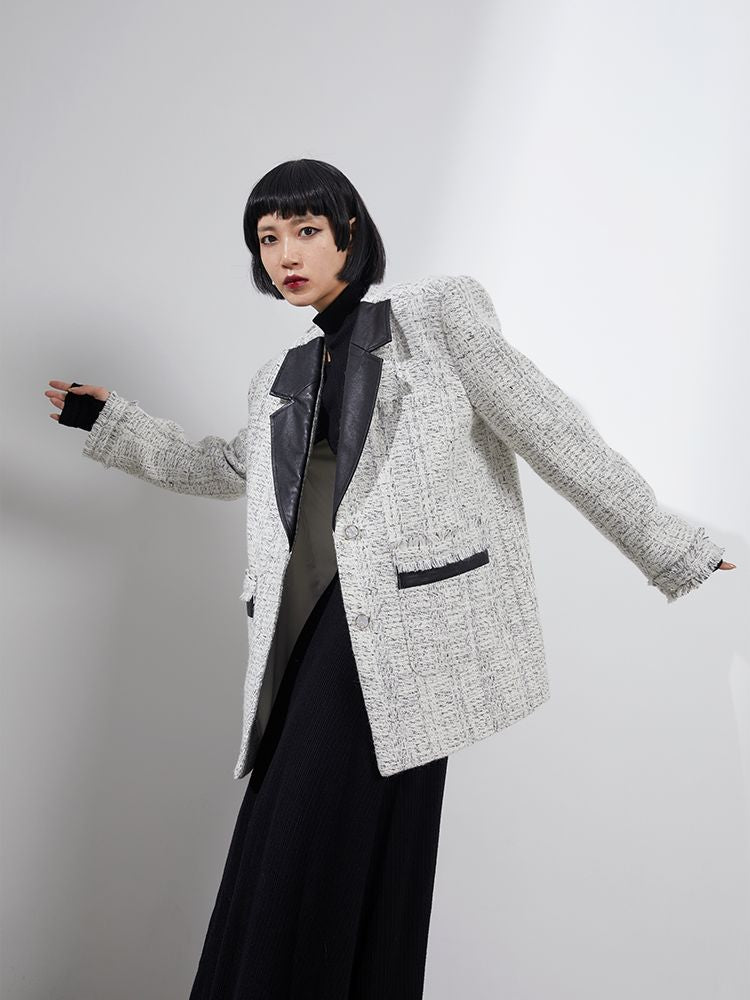 TWEED &amp; LEATHER NICHI CLASSY JACKET