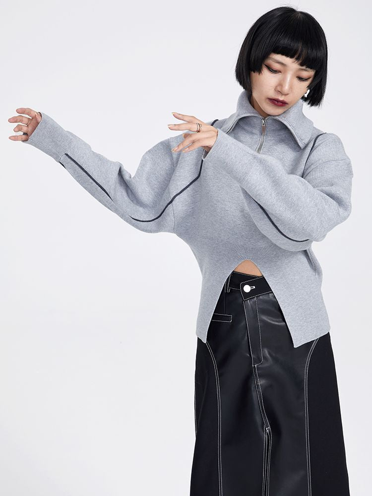 Slit Nichi Sailor-collar Pullover