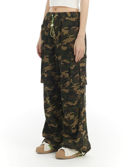 CAMOUFLAGE WILD STRAIGHT CASUAL LOOSE PANTS