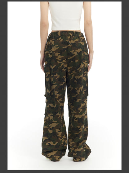 Camouflage pantalon de poche latérale décontractée décontractée