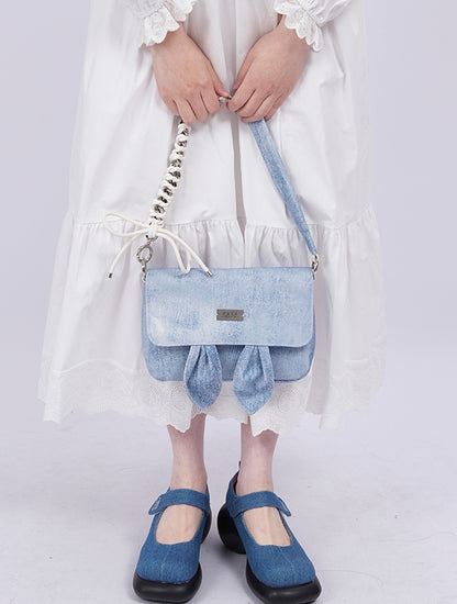 Rabbit-ear Square Flap Shoulder-Bag