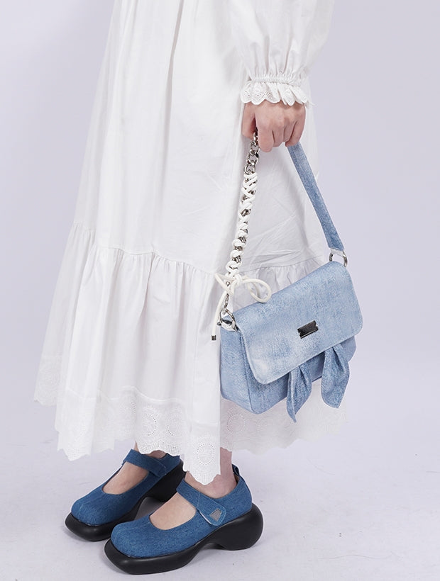 Rabbit-ear Square Flap Shoulder-Bag