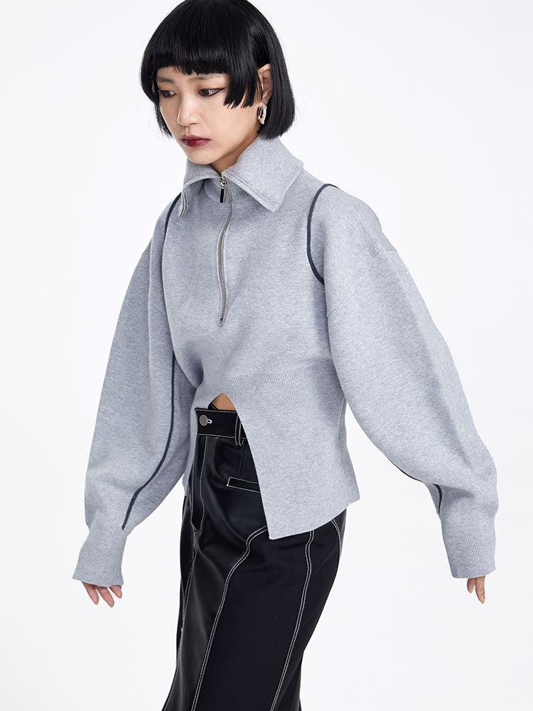 Slit Nichi Sailor-collar Pullover