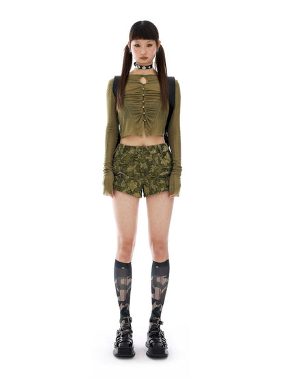 CAMOUFLAGE GAUDY RETRO SHORT-PANTS