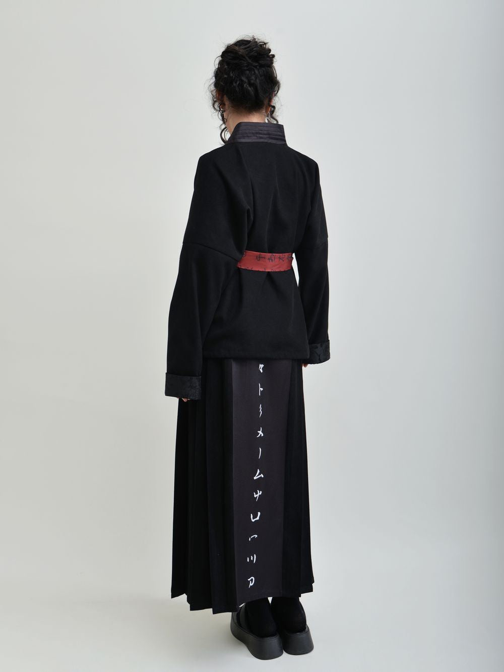 Japaner Back-Print Nichi Retro Long-Rebkirt