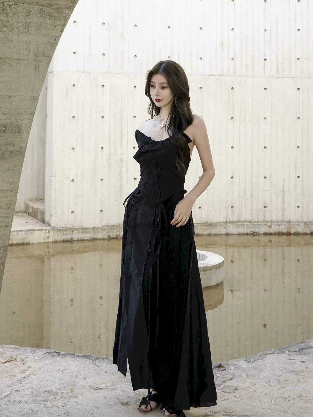 Asymmetry Layered Chic Long-Skirt