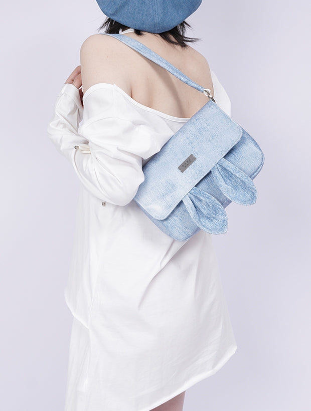 Rabbit-ear Square Flap Shoulder-Bag