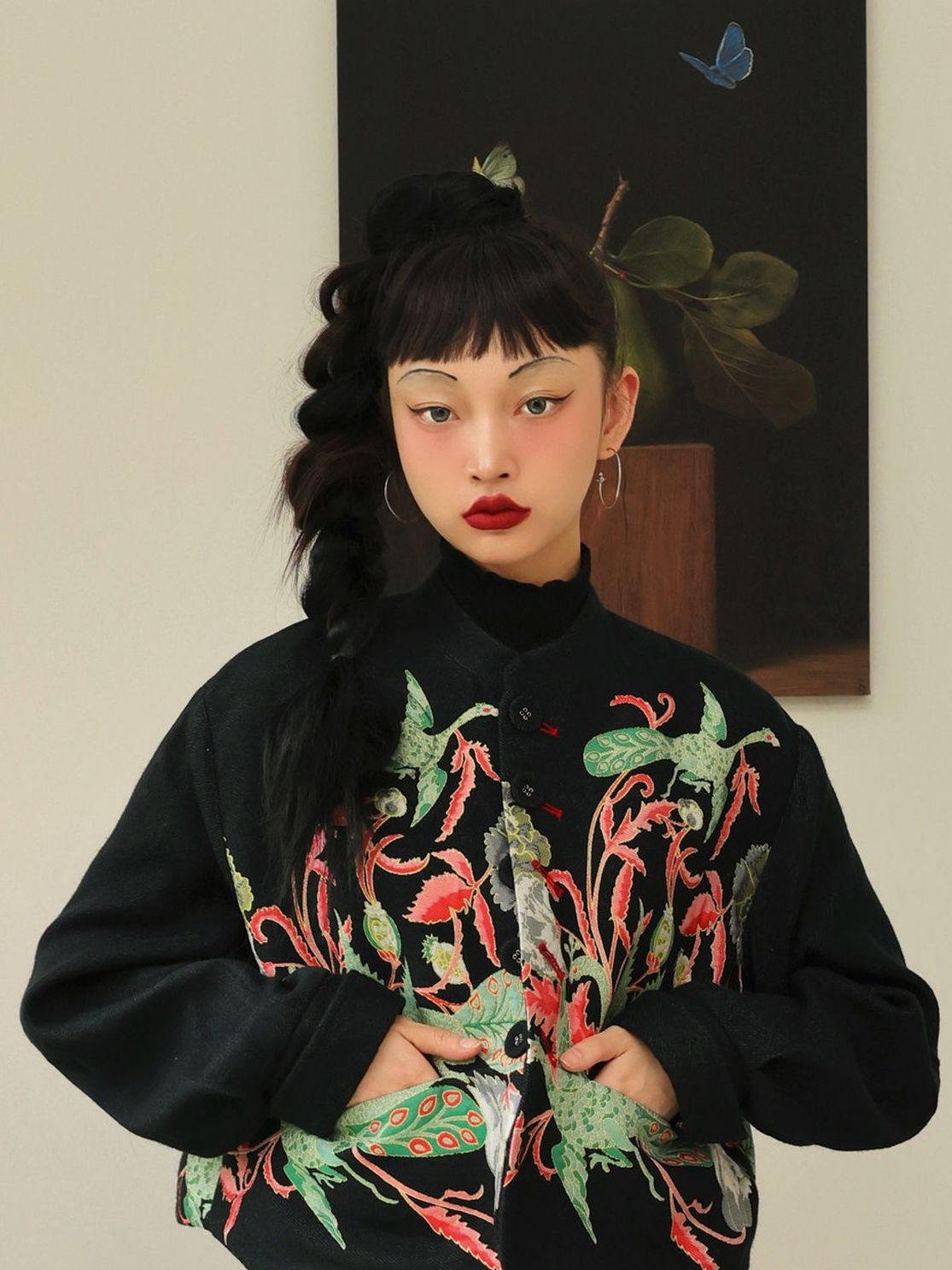 Japanese-style Embroidery Modern Nichi Jakcet