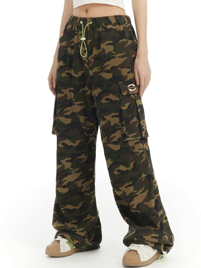 CAMOUFLAGE WILD STRAIGHT CASUAL LOOSE PANTS