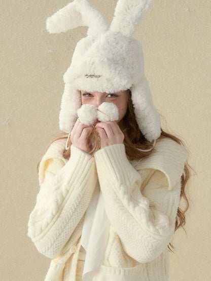 Boa Short Winter Fluffy Rabbit-ear Hat