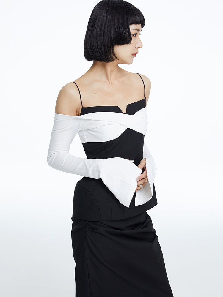 Tight Slim Arm-Cover Tube-Top