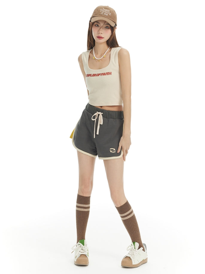 Sleeveless Casual Line Logo Tank-Top