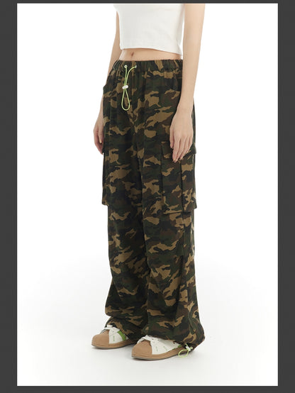 Camouflage Casual Gaudy Side-Pocket Pants