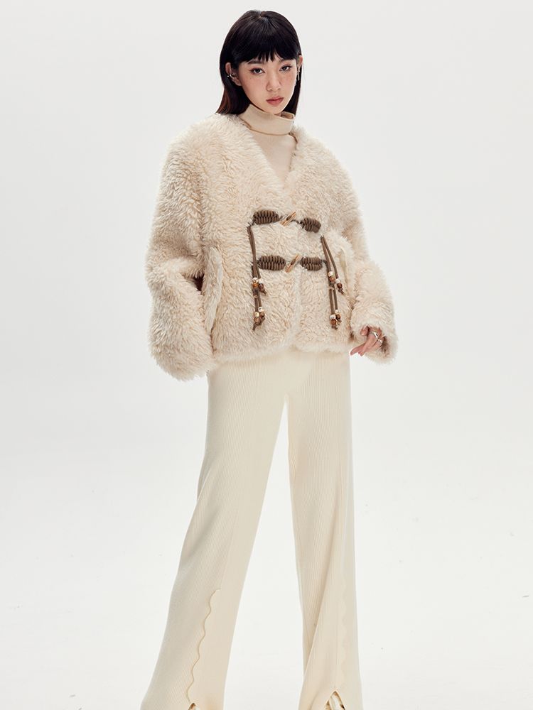 ROPE BOA FUR V-NECK JACKET