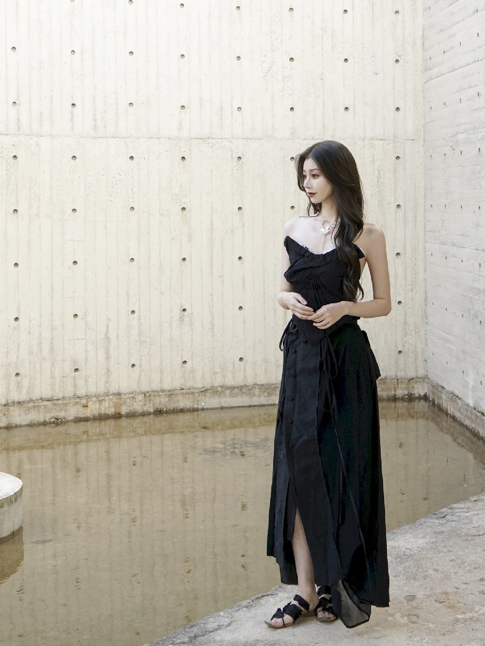 Asymmetry Layered Chic Long-Skirt