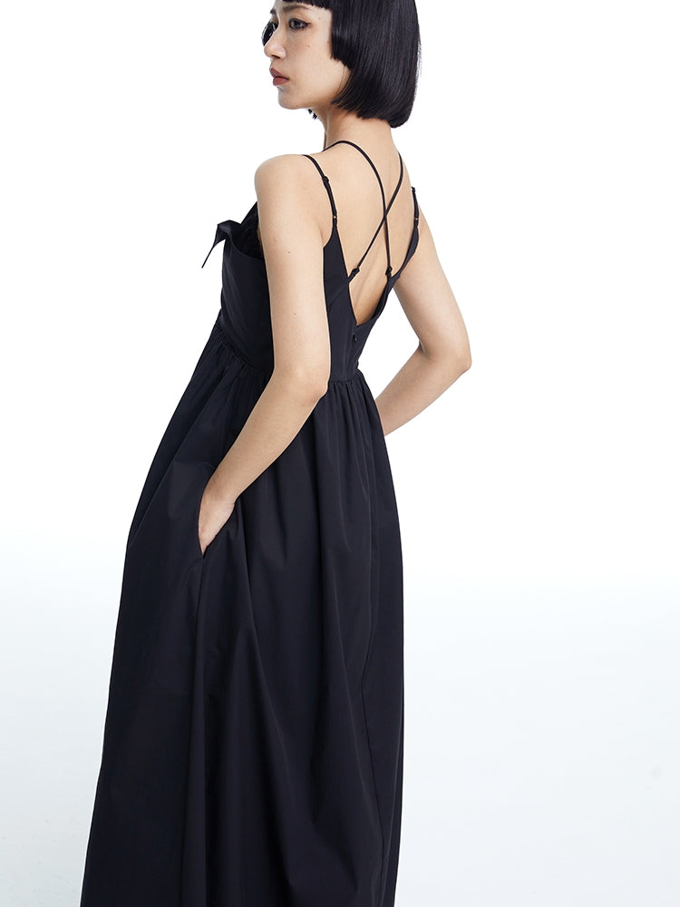 Flap Flare A-LINE ELEGANT LONG ONE-PIECE