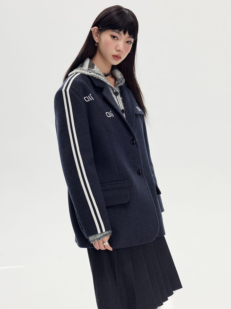 Line Oversize Casual Jacke