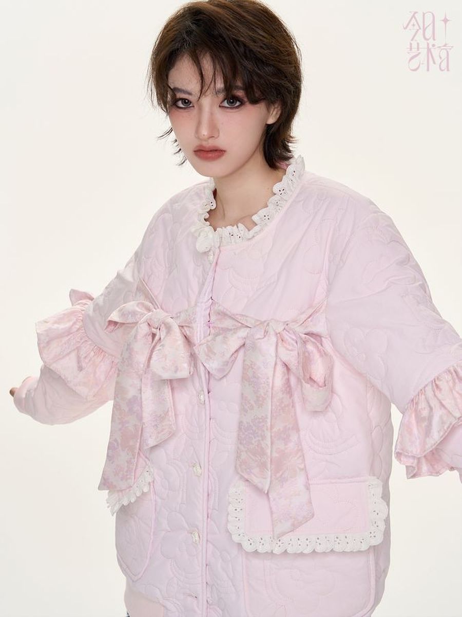 Quilting Frill Cute Ribbon Lace Jacket