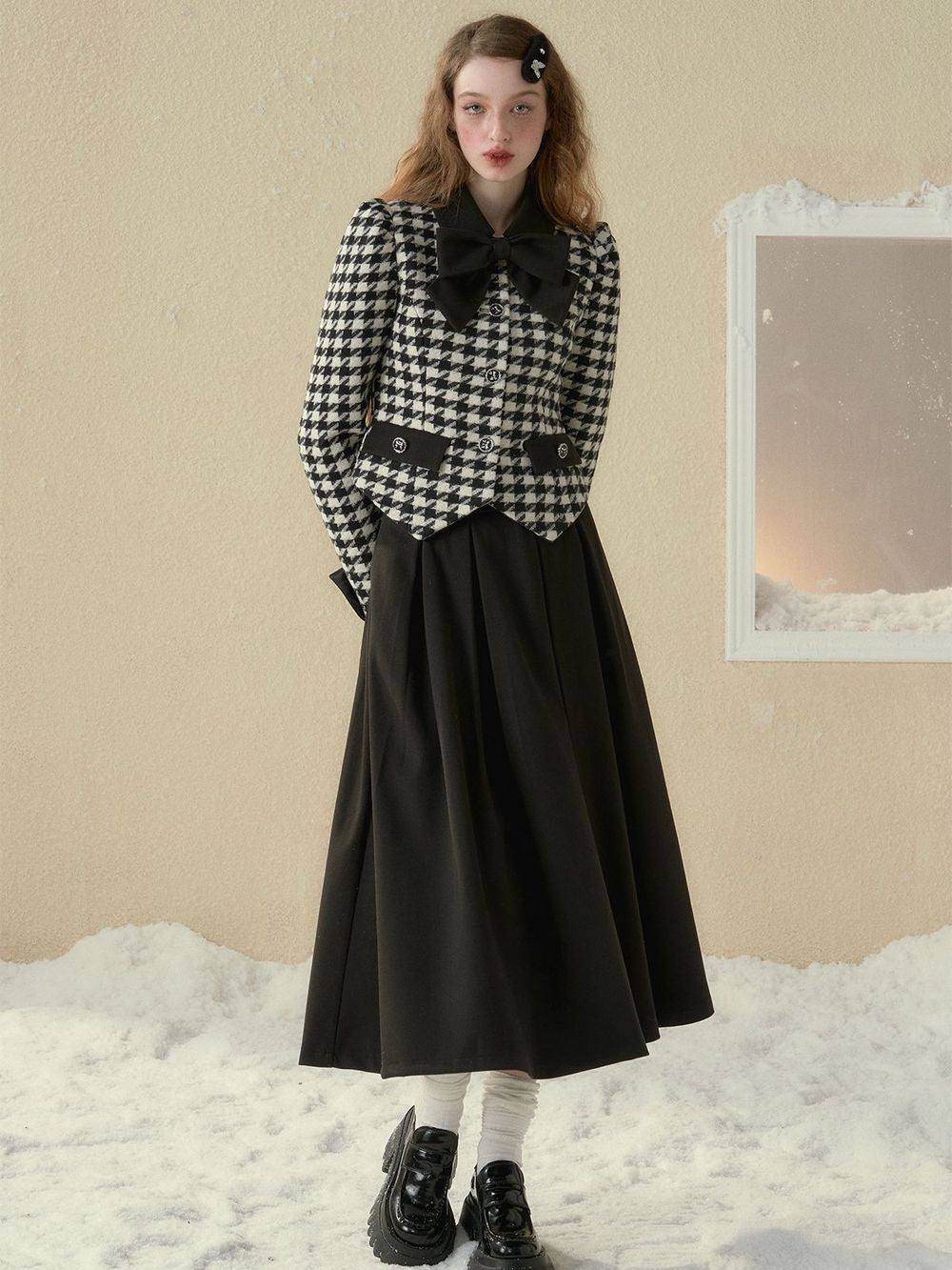 Plaid Grly Retro Jacket＆Skirt