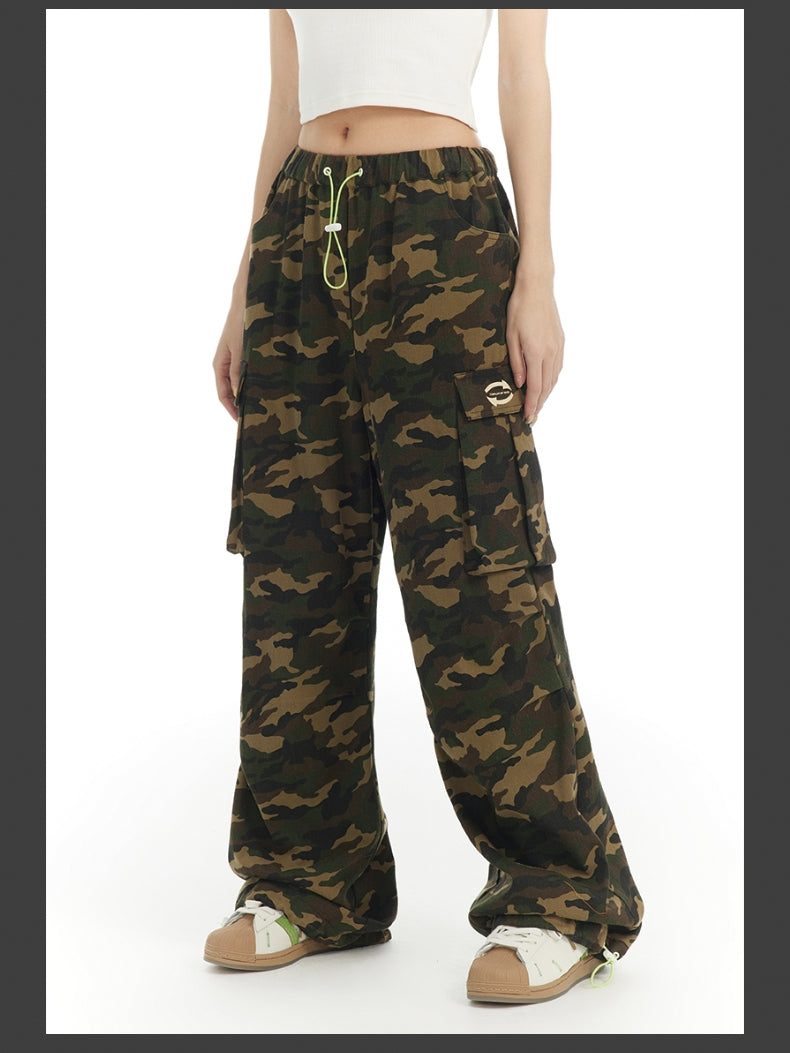 Camouflage Casual Gaudy Side-Pocket Pants