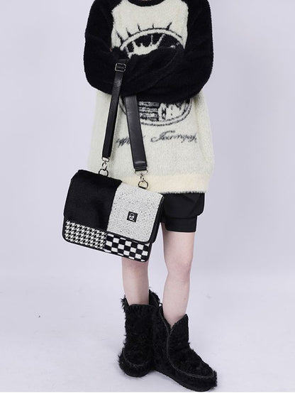 Sac mignon rétro mignon 2WAY FUR TWEED