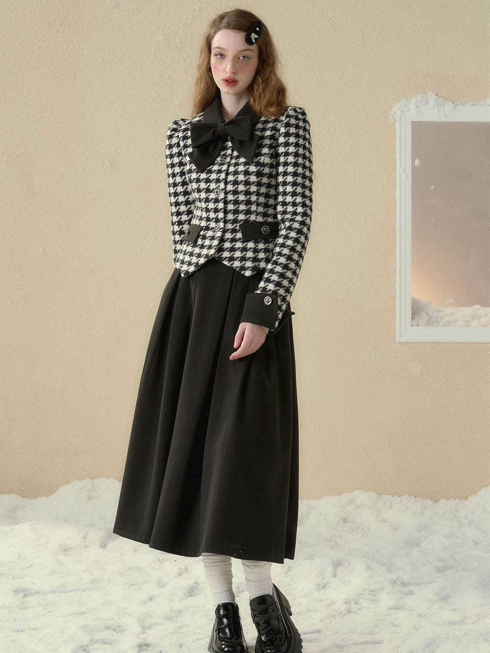 Plaid Grly Retro Jacket＆Skirt