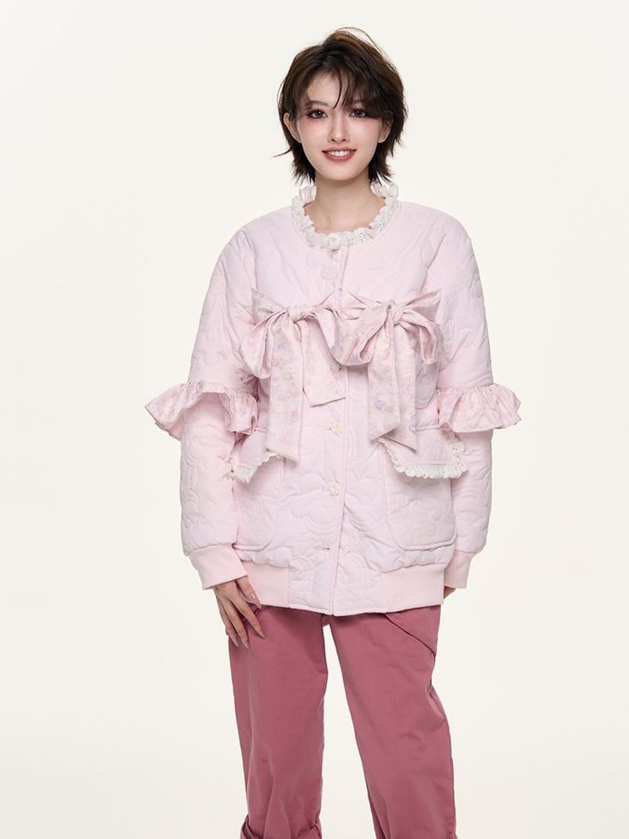 Quilting Frill Cute Ribbon Lace Jacket