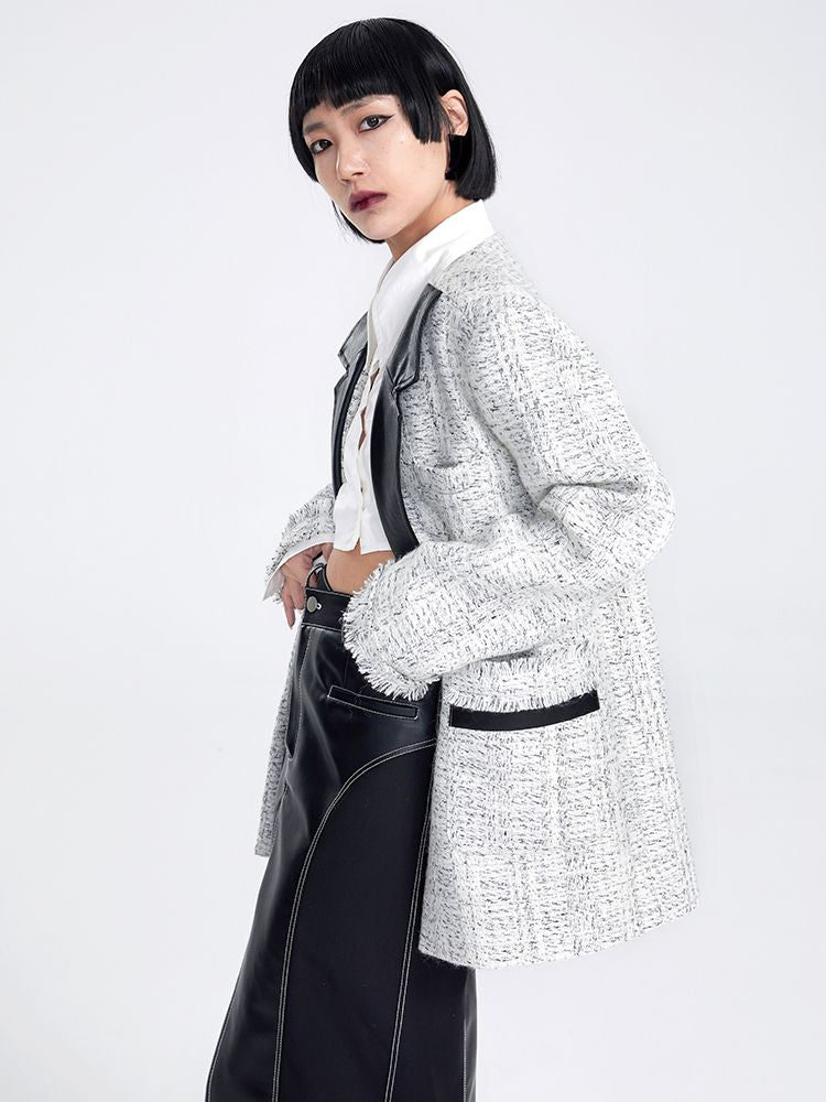 TWEED &amp; LEATHER NICHI CLASSY JACKET